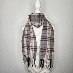 Enzo Mantovani Cashmere Blend Scarf-brown Plaid